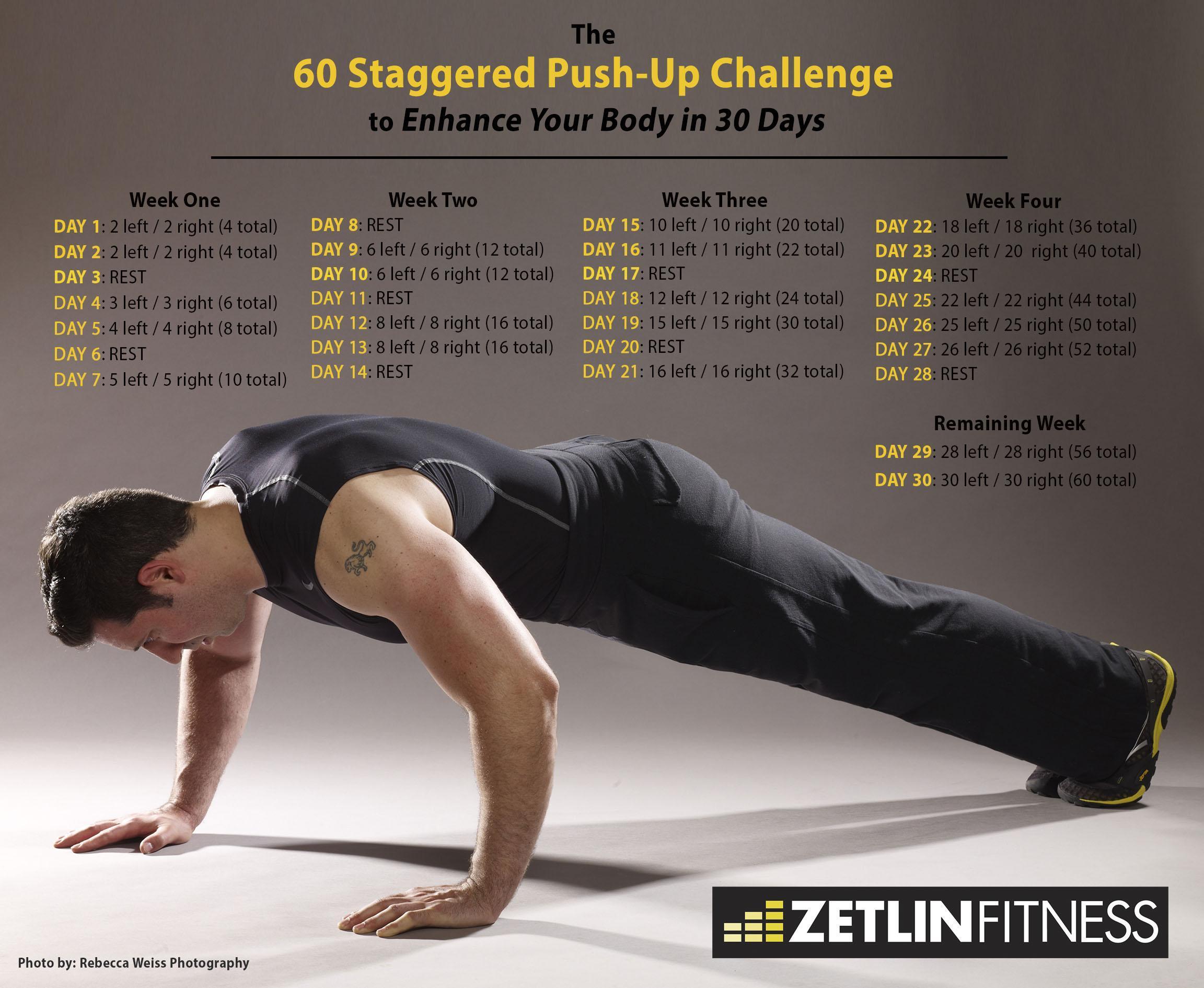 The 60 Staggered Push up Challenge To Enhance Your Body In 30 Days The 60 Staggered Push up Challenge To Enhance Your Body In 30 Days